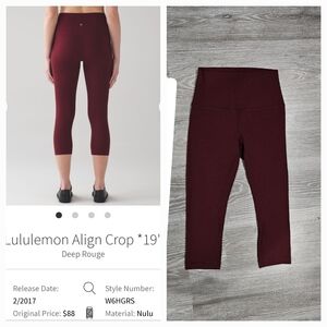 - Size 4 lululemon cropped align tights